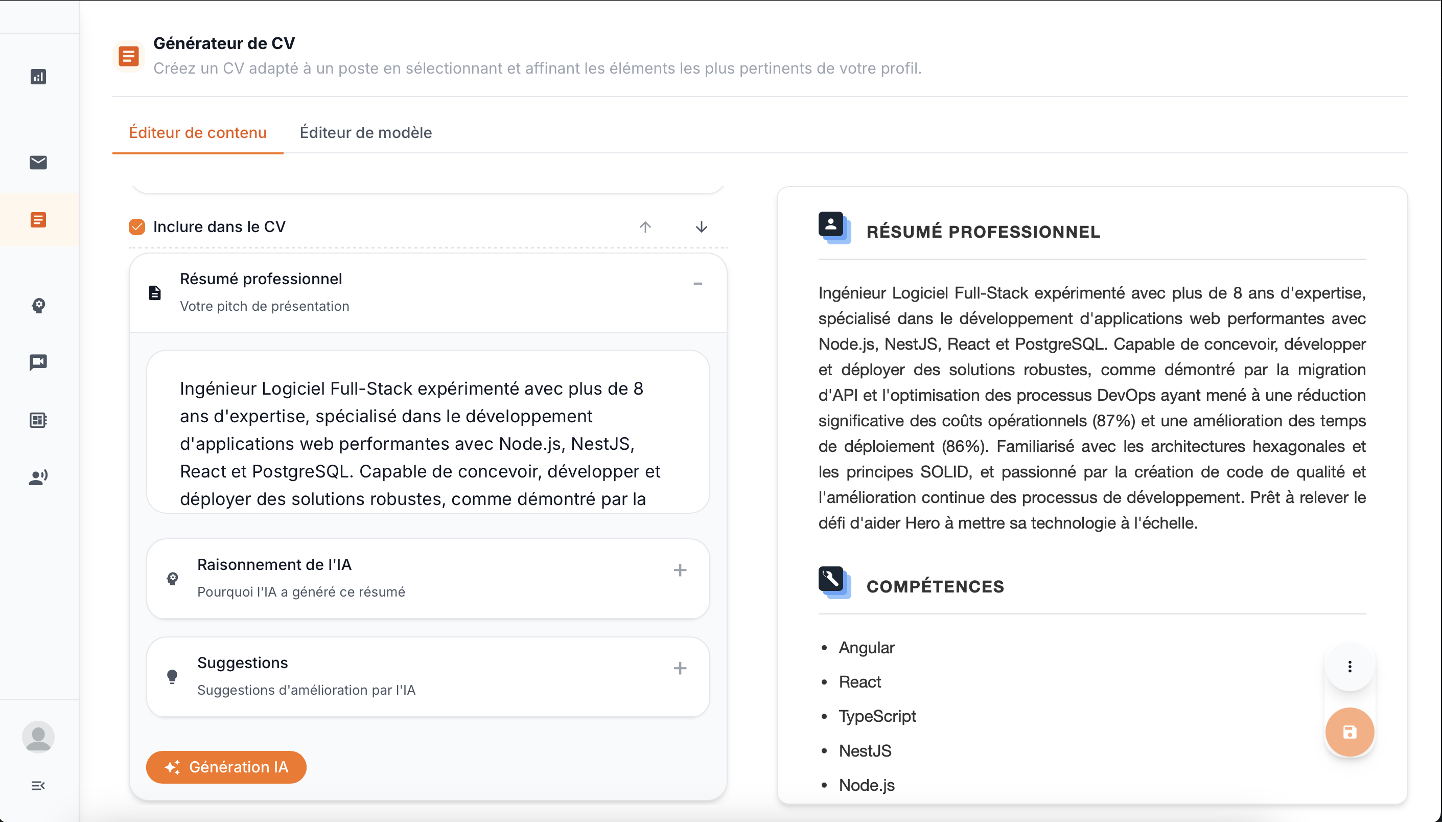 Créateur de CV intelligent